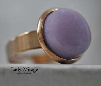 Keramik Ring - Pastelltöne - Rosévergoldet - Edelstahl - Geschenkidee - Porzellanschmuck - Keramikschmuck